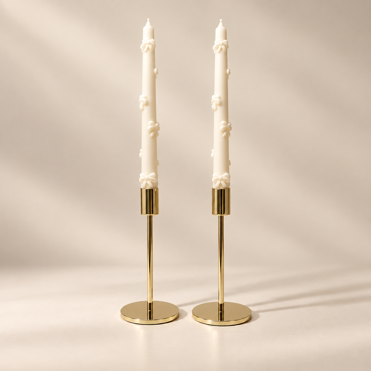 Ribbon Tapered Candle
