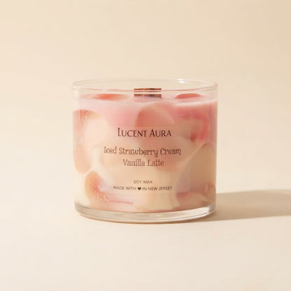 Iced Strawberry Vanilla Cream Latte Candle