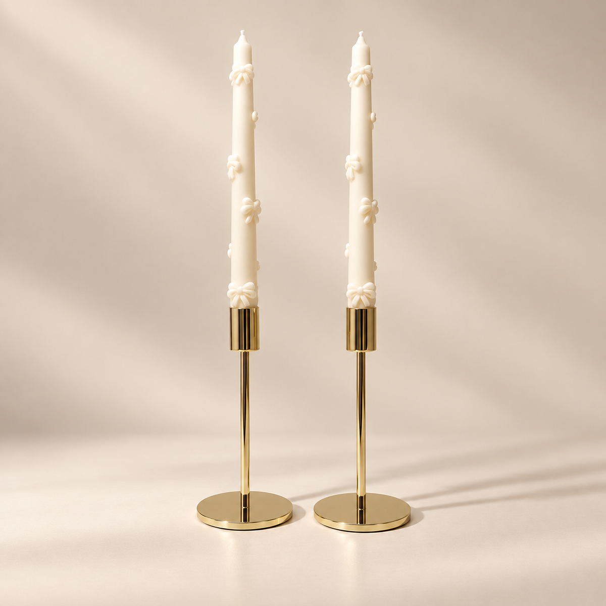 Ribbon Tapered Candle