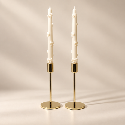 Ribbon Tapered Candle