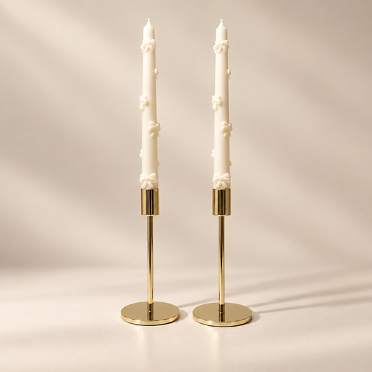 Ribbon Tapered Candle