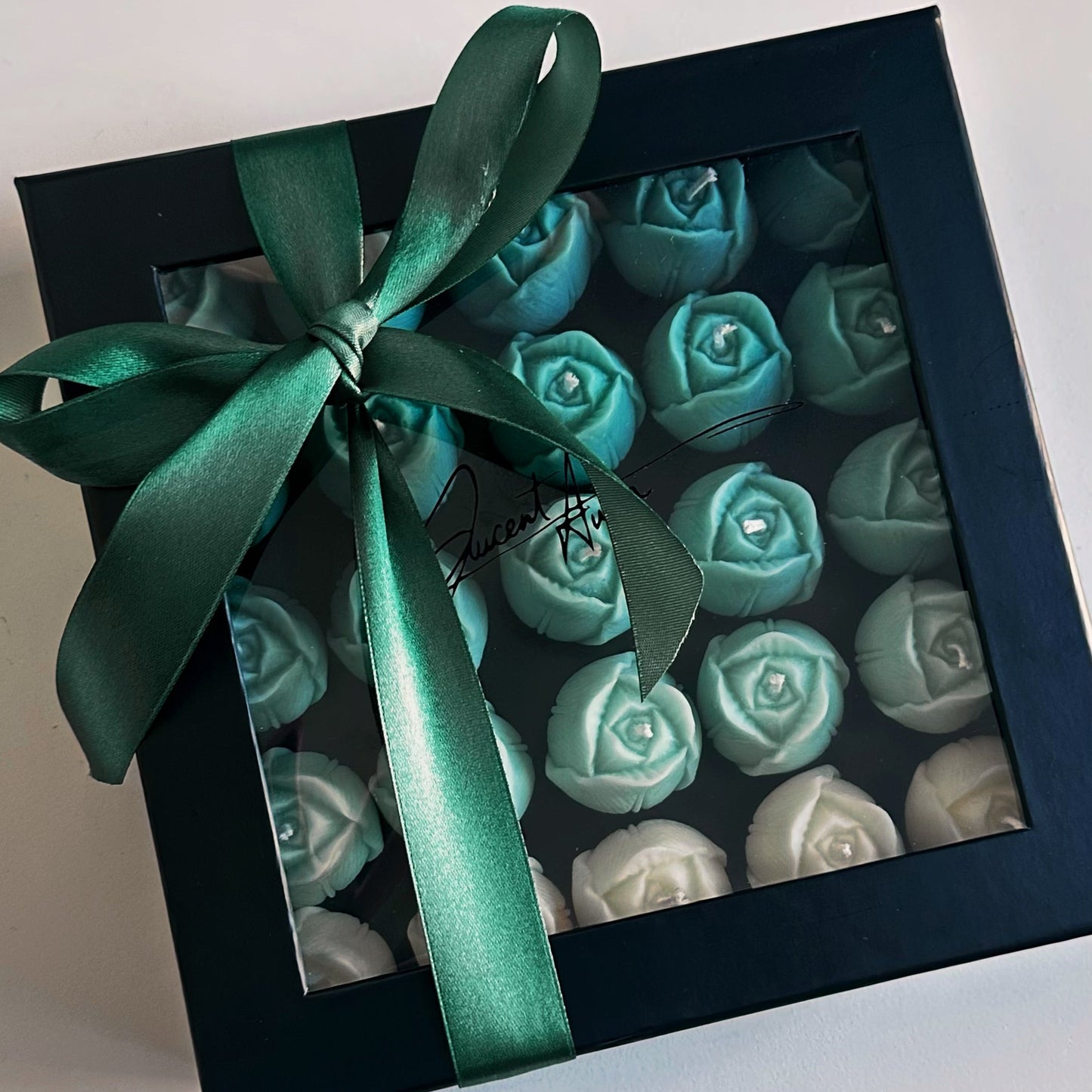 Luxury tulip candle gift box with ombre sculpted tulip candles