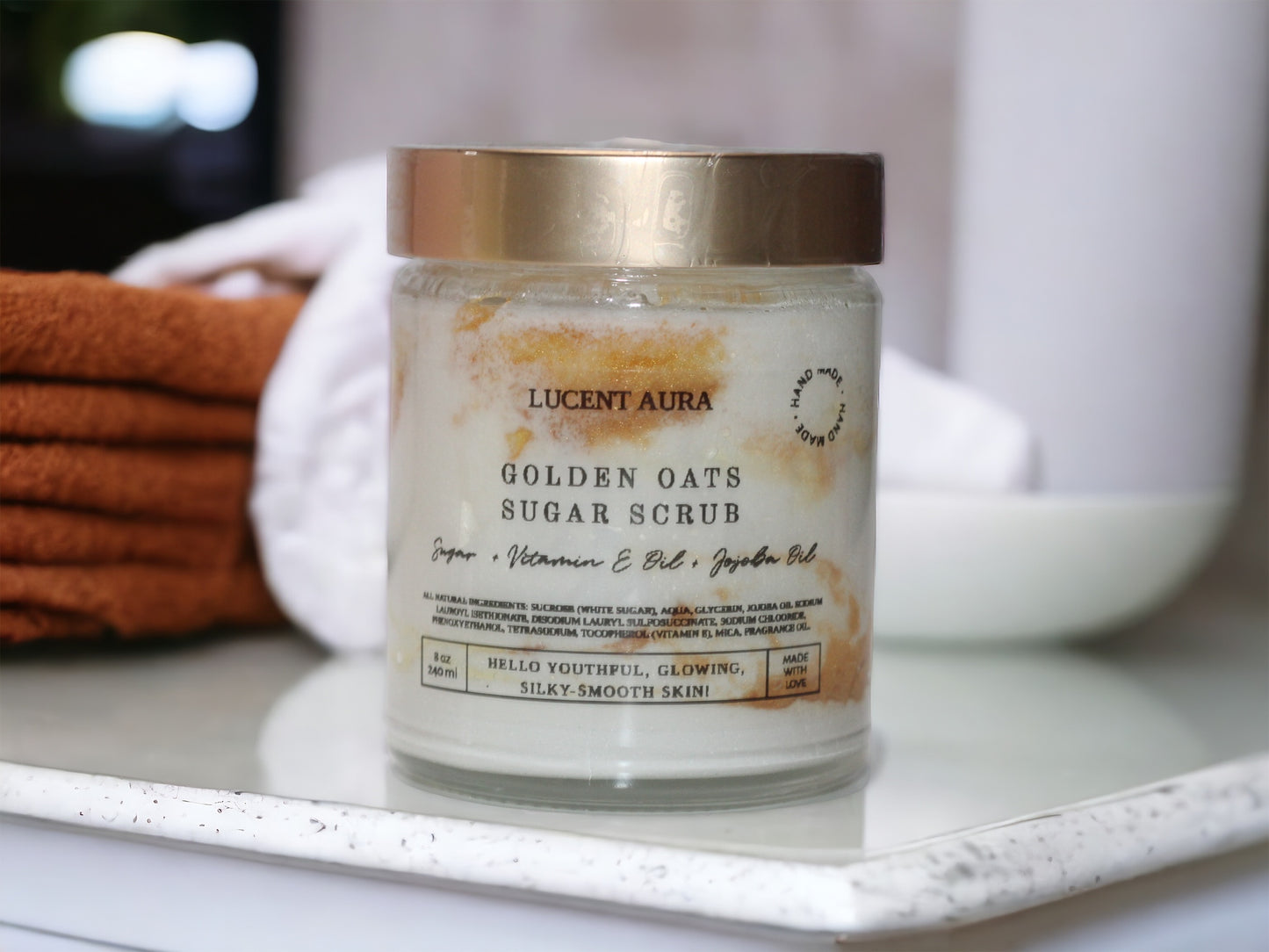 Golden Oats Sugar Scrub - Lucent Aura