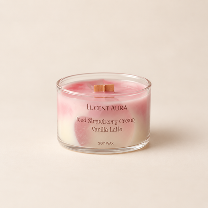 Iced Strawberry Vanilla Cream Latte Candle
