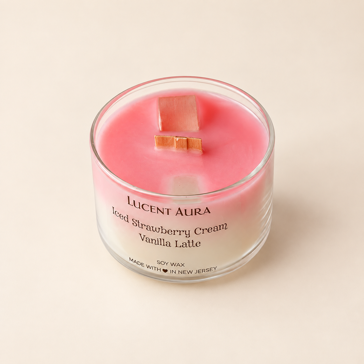 Iced Strawberry Vanilla Cream Latte Candle